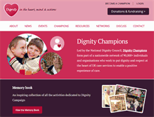 Tablet Screenshot of dignityincare.org.uk